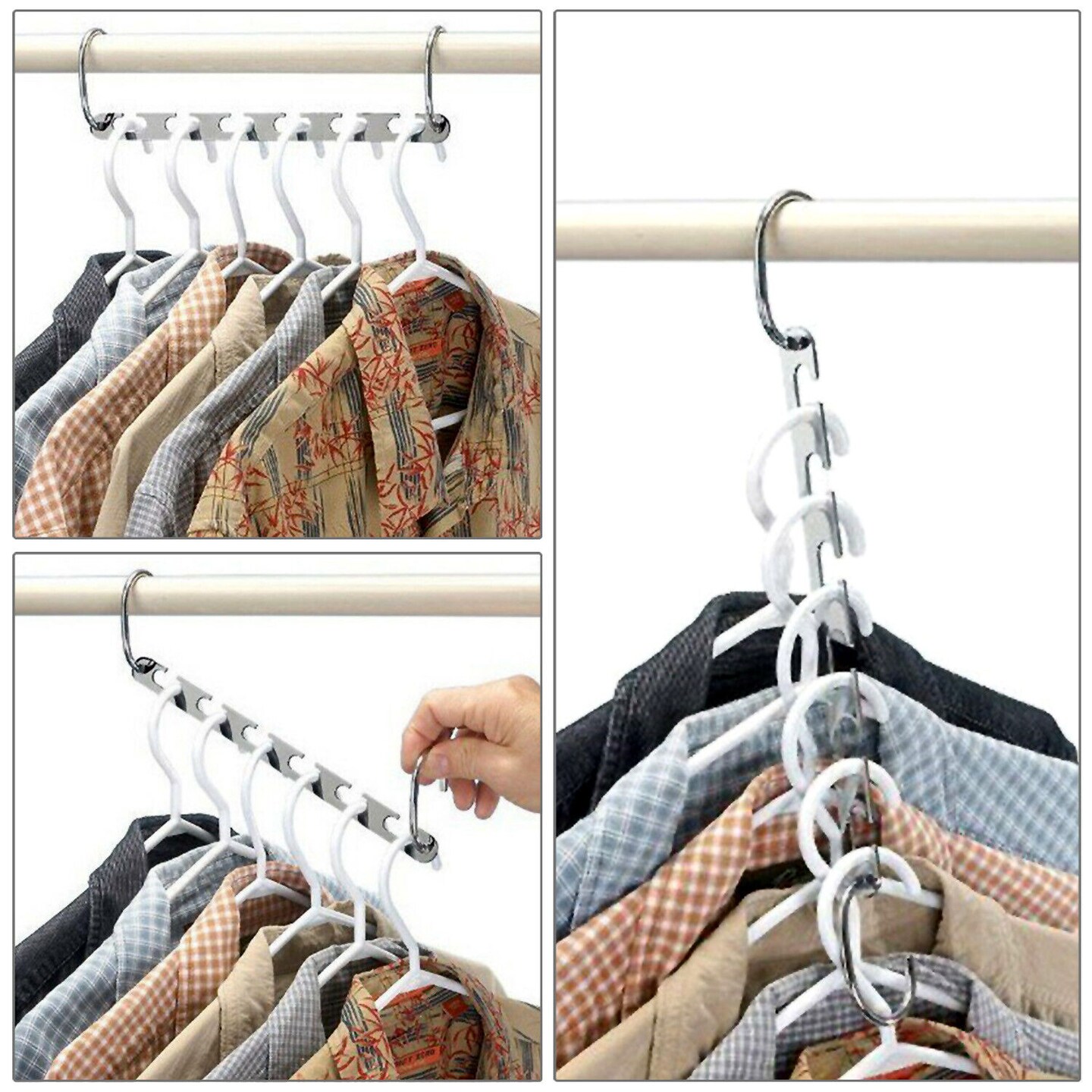 Kitcheniva 6 Pack Metal Closet Hanger Organizer Hook