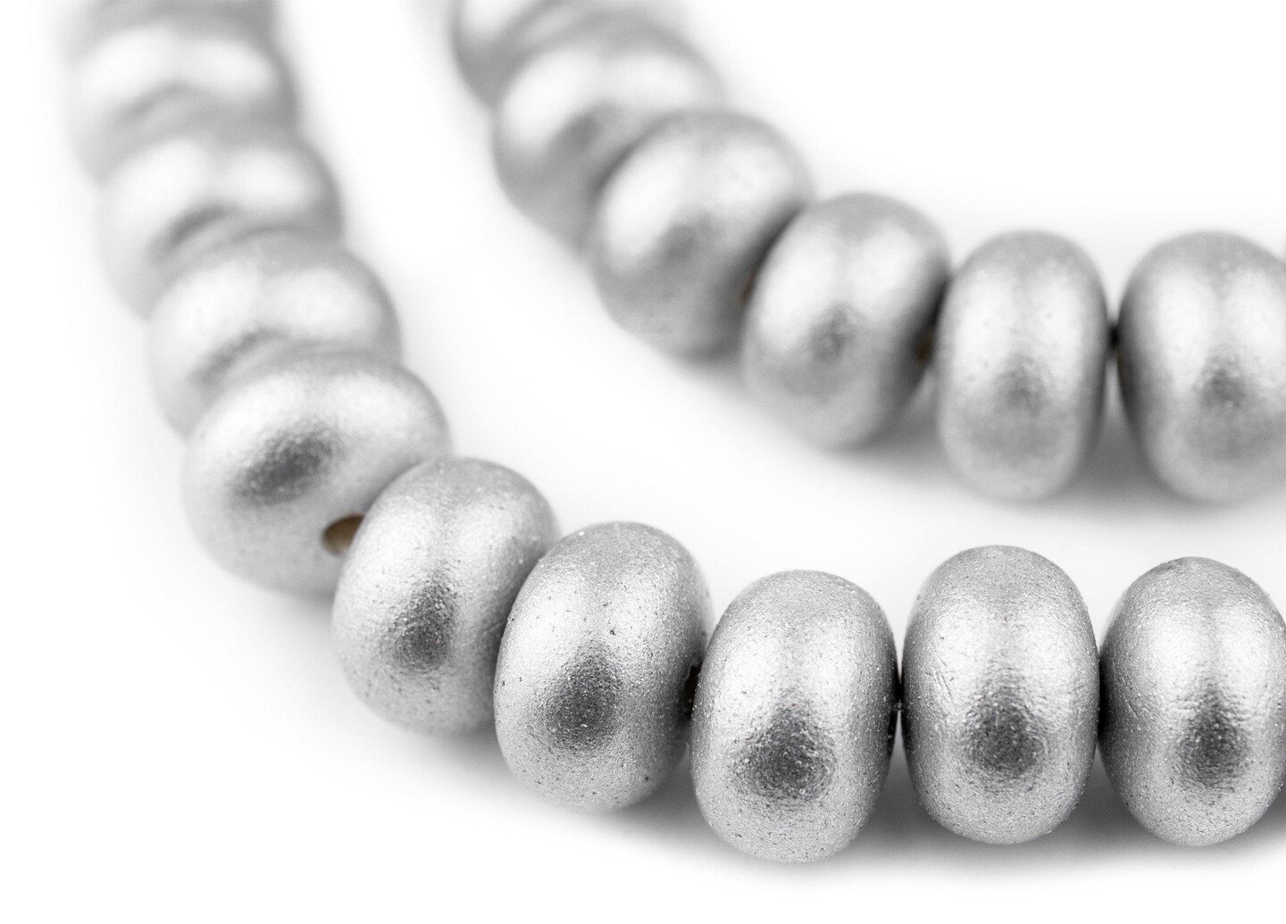 TheBeadChest Silver Abacus Natural Wood Beads (10x15mm): Organic Eco-Friendly Wooden Bead Strand for DIY Jewelry, Crafts, Necklace and Bracelet Making