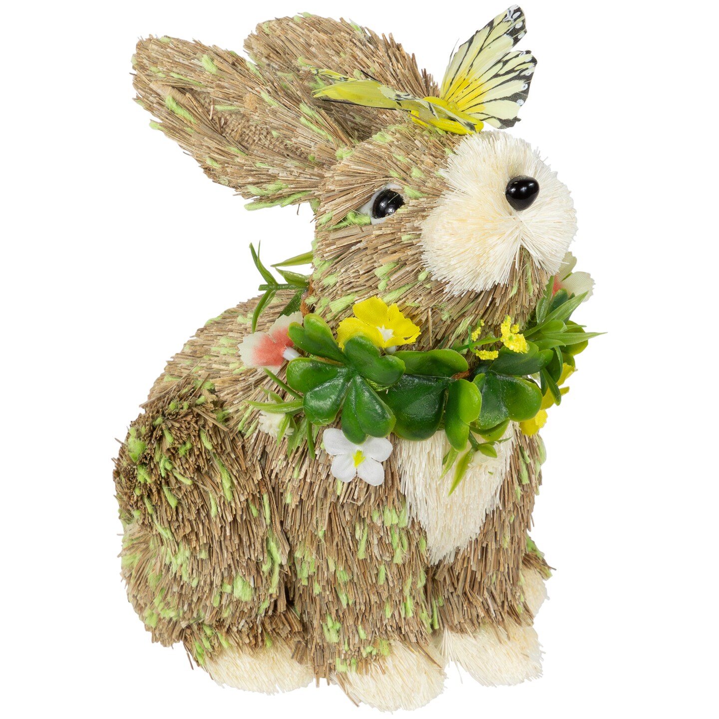 Northlight Easter Bunny with Butterfly Straw Figurine - 8&#x22;