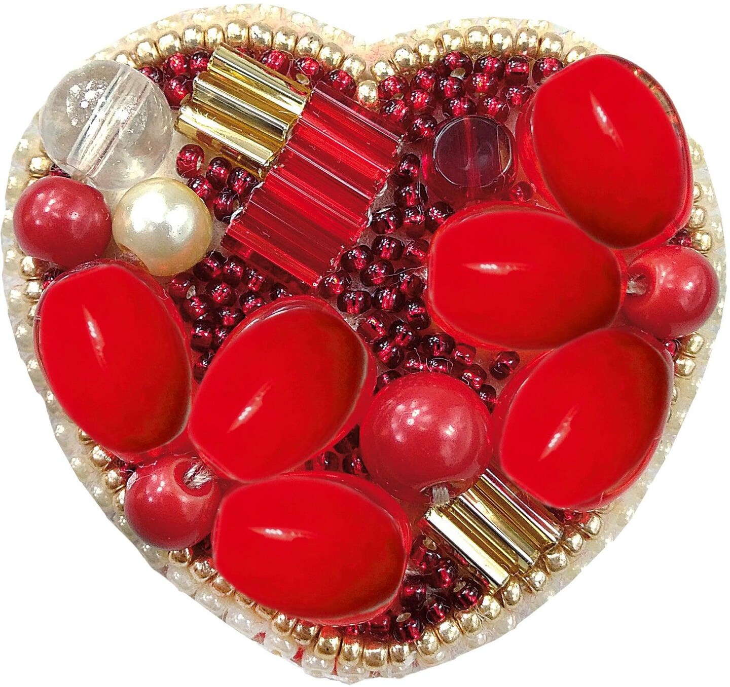 BP-200C Beadwork kit for creating brooch Crystal Art &#x22;Heart&#x22;
