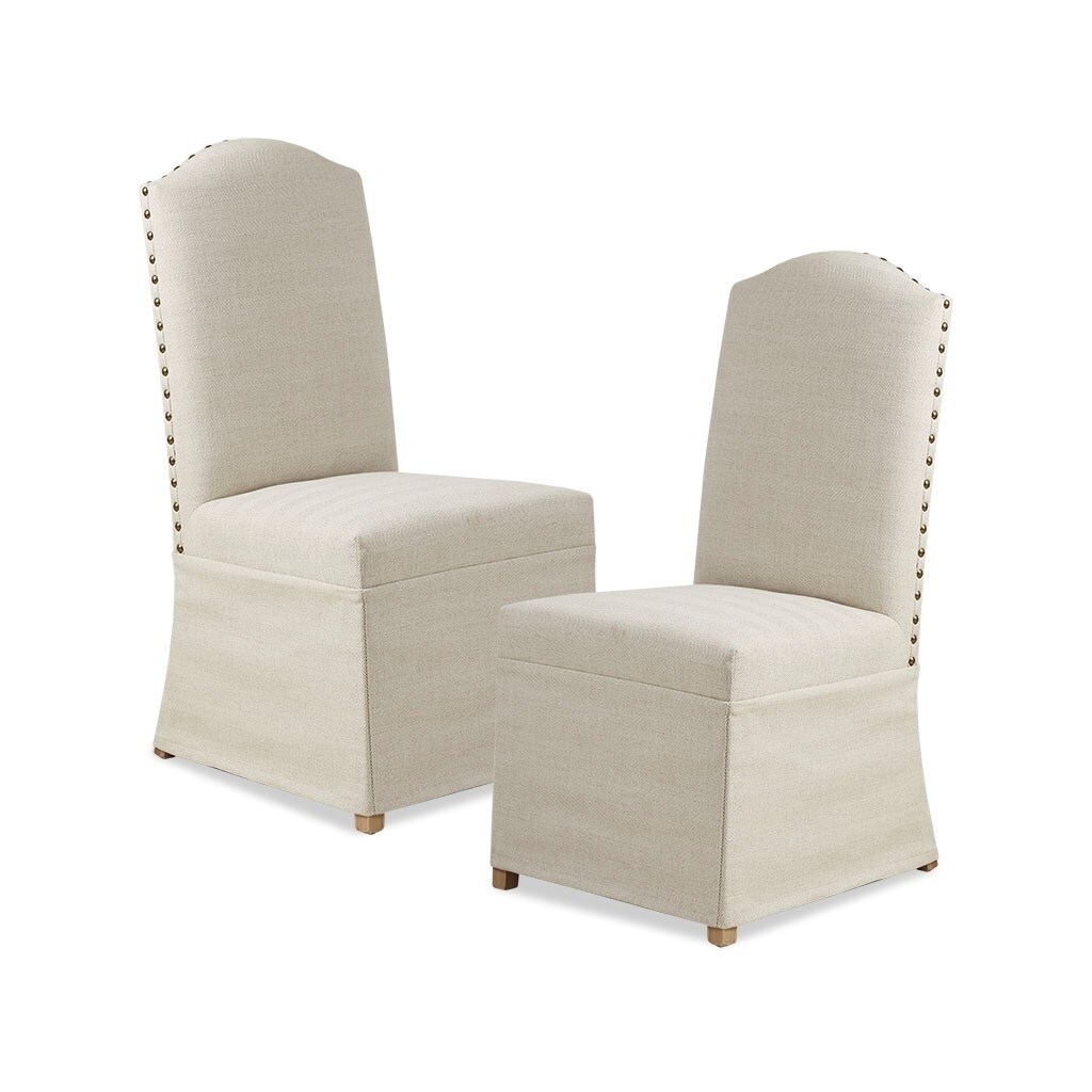 Gracie Mills   Bethany Set of 2 High Back Dining Chairs with Skirts - GRACE-12435