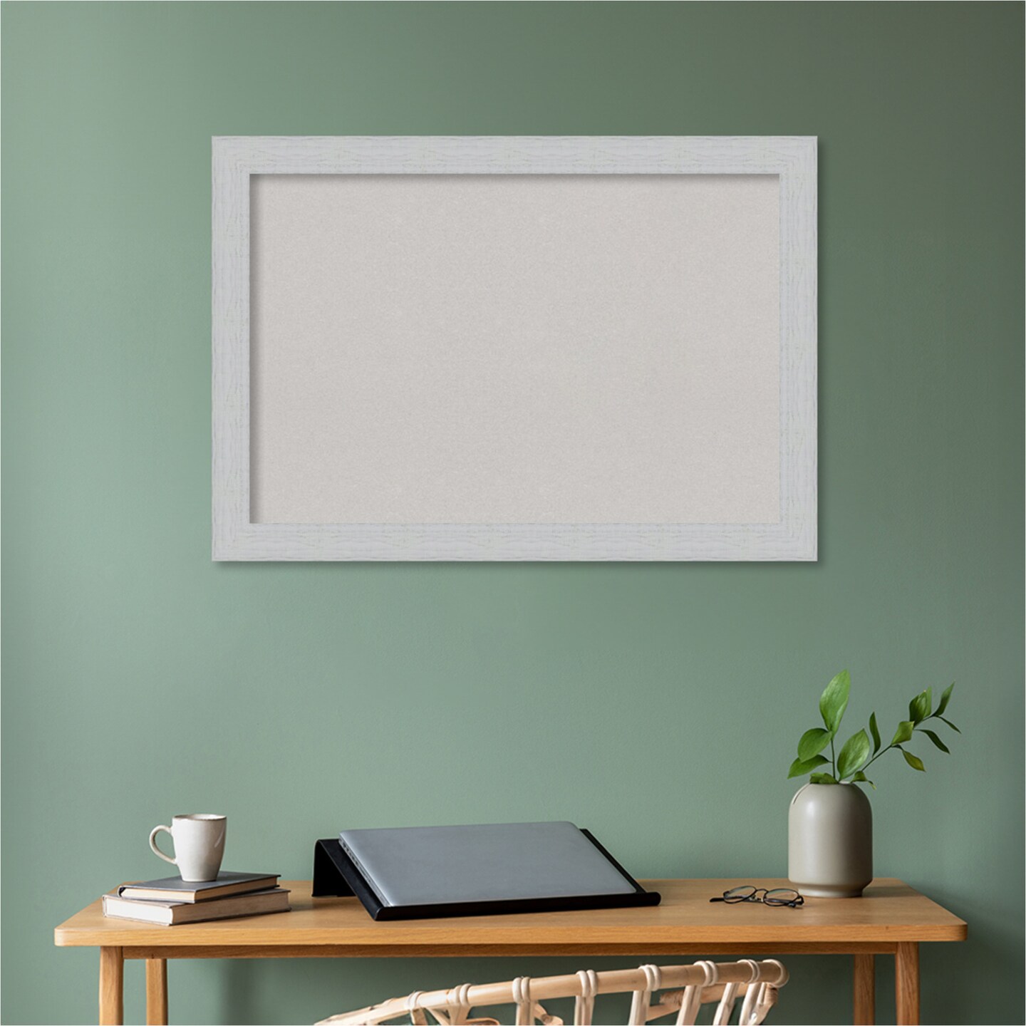 Shiplap Wood Framed Corkboard, Grey Cork