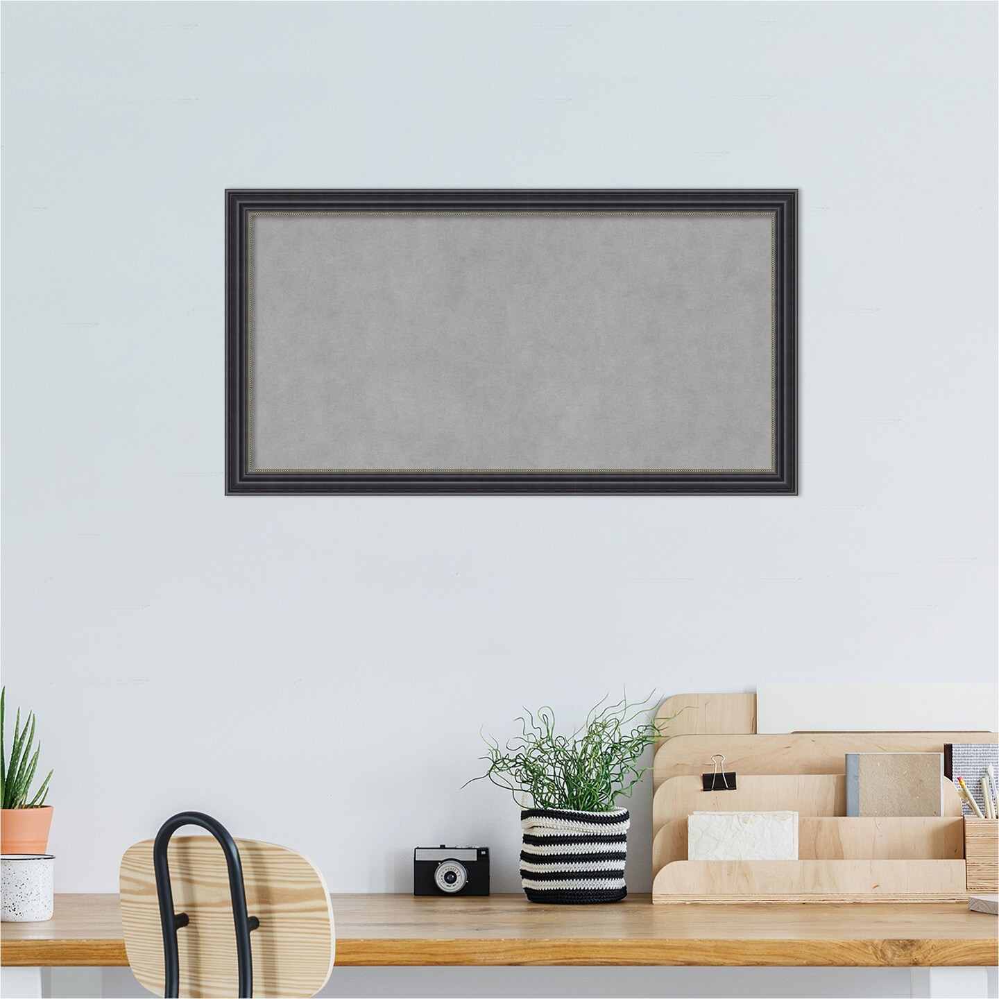 Stylish Black Wood Framed Magnetic Board
