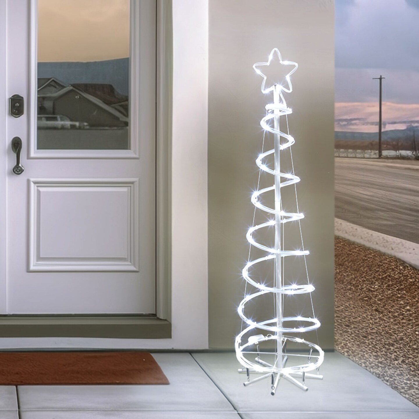 16 Modes Spiral Lighted Christmas Tree Outdoor Yard Decorations