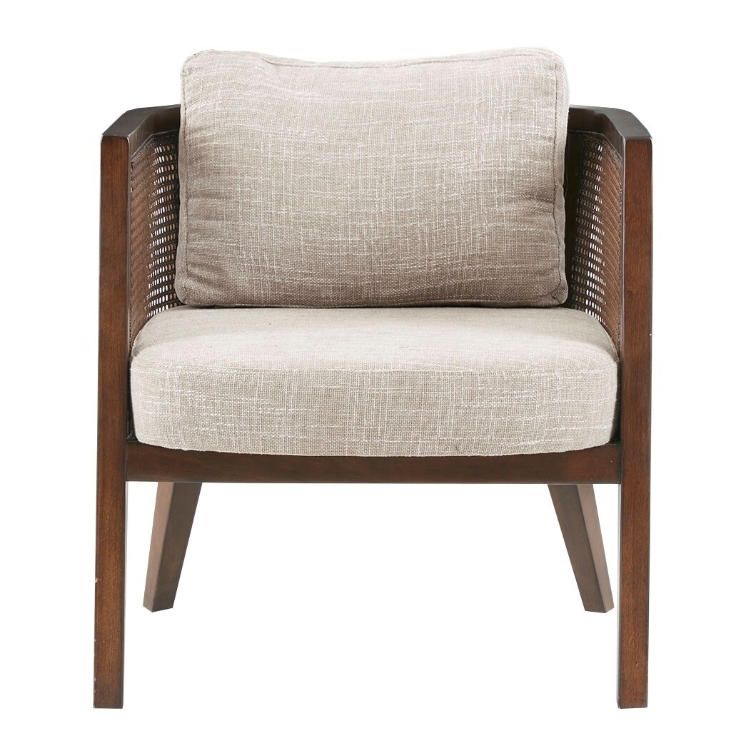 Gracie Mills Mollie Mid-Century Cane Upholstered Accent Chair - GRACE-10179