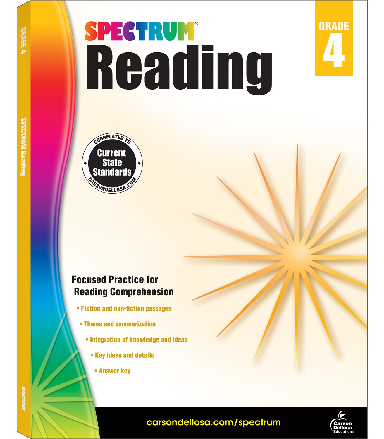 Spectrum Reading Comprehension Grade 4, Ages 9 to 10, 4th Grade Reading Comprehension Workbooks, Nonfiction and Fiction Passages, Summarizing Stories and Identifying Themes - 174 Pages