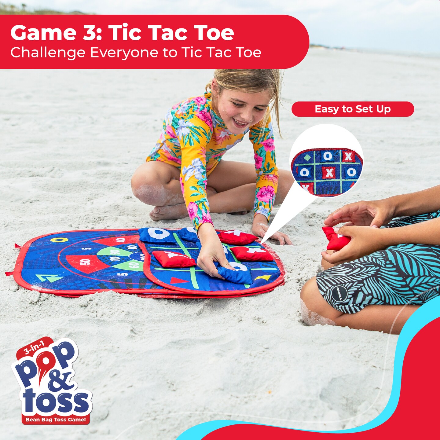 USA Toyz Pop n Toss Bean Bag Toss Game for Kids Toddlers- 3in1