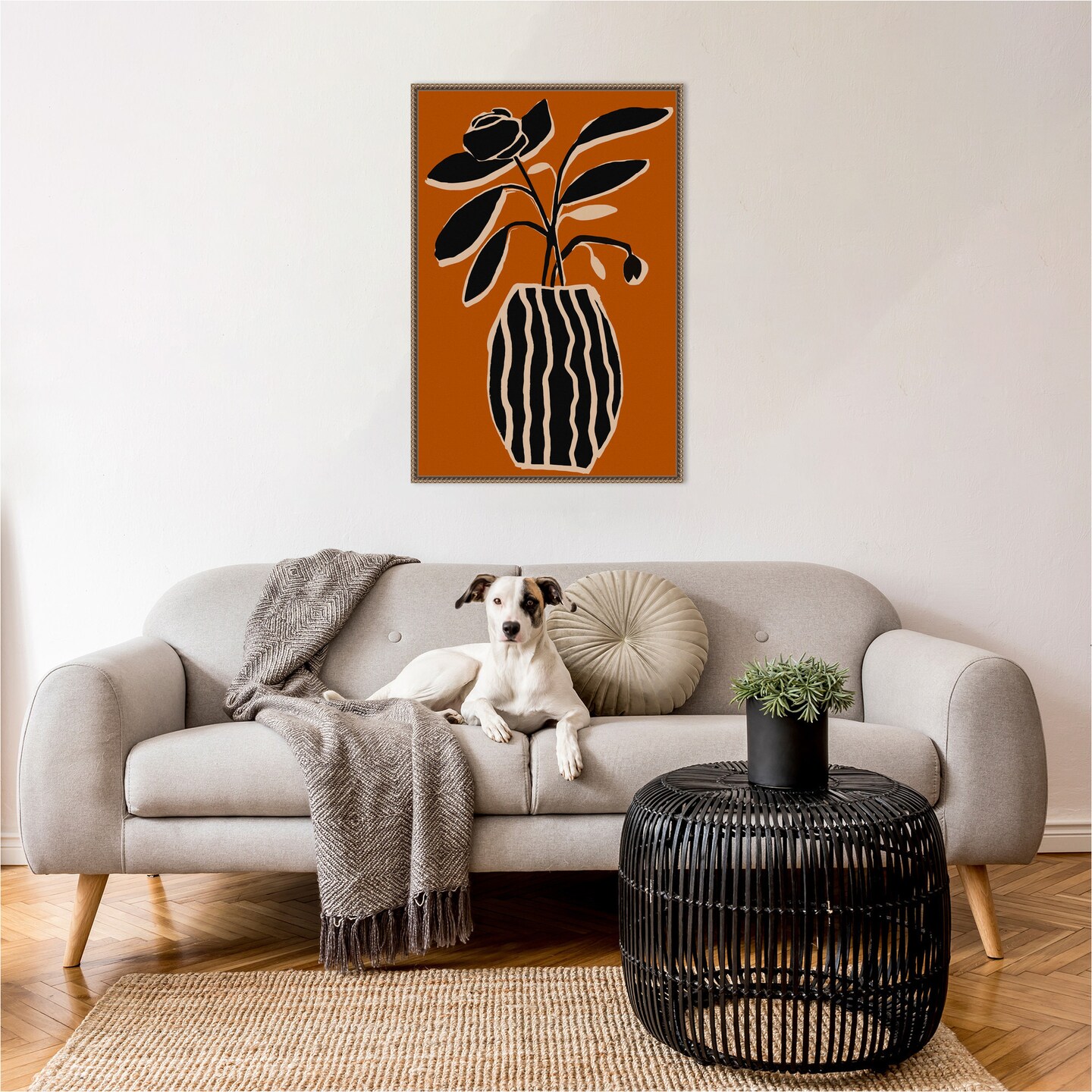 Ochre Still Life No 5 by Treechild  Framed Canvas Wall Art