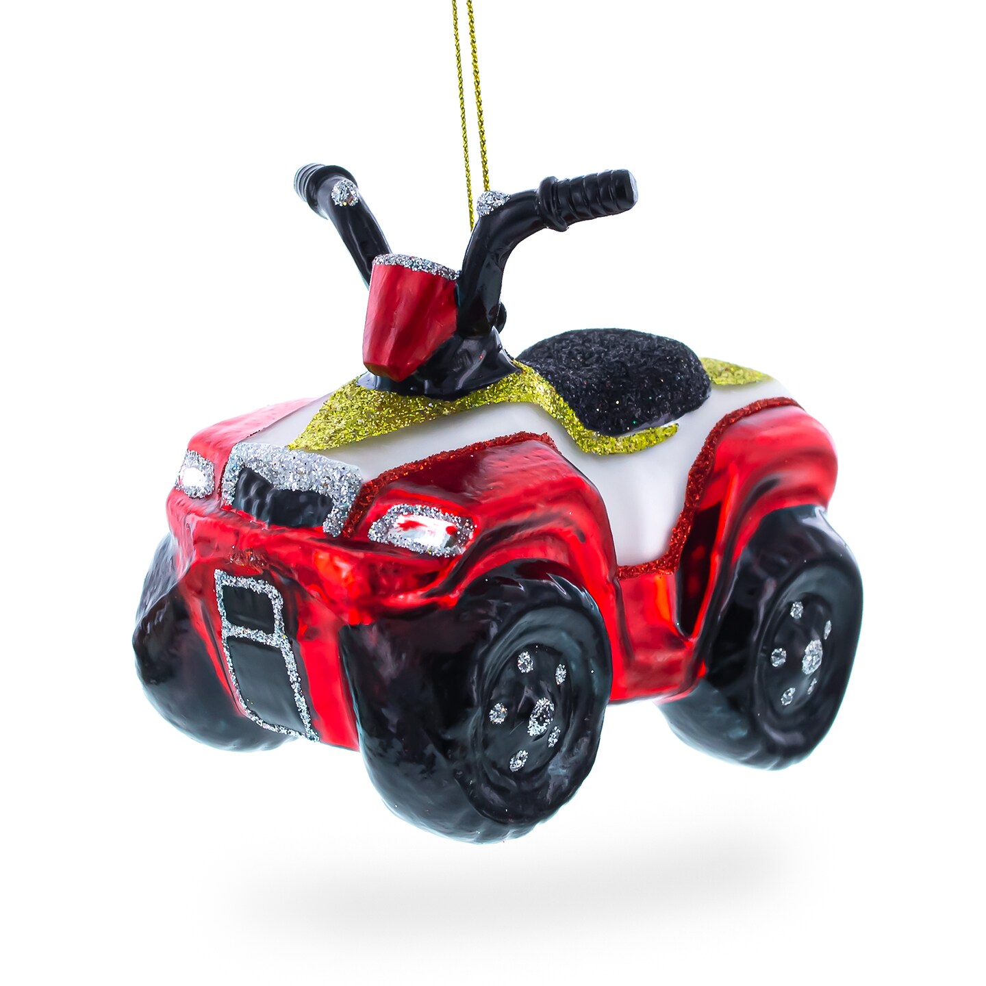 Adventurous ATV Off-road Blown Glass Christmas Ornament