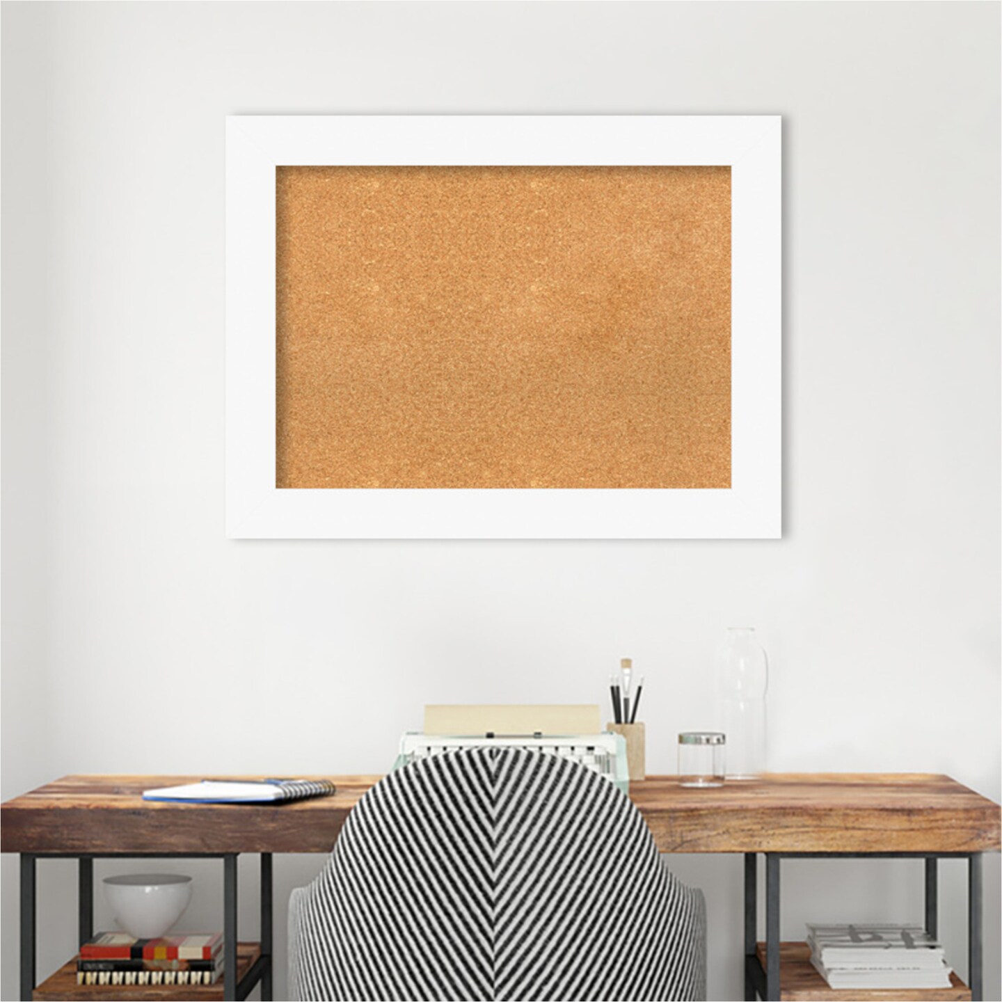 Basic Wood Framed Corkboard, Natural Cork