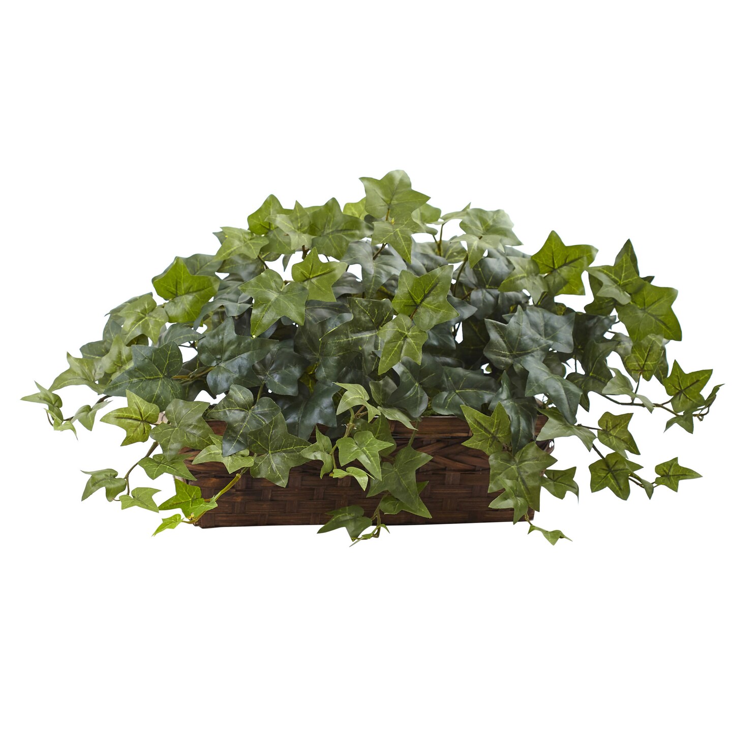 Nearly Natural 26&#x22; Puff Ivy Artificial Plant with Ledge Basket