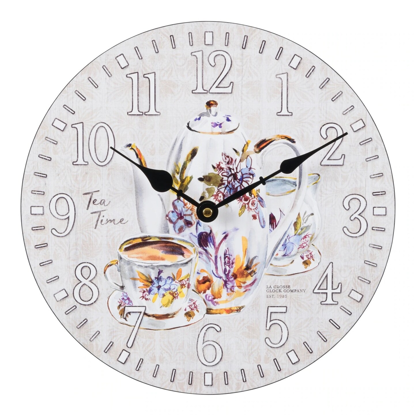 La Crosse Technology 12&#x201D; Gray and White Teatime Wall Clock