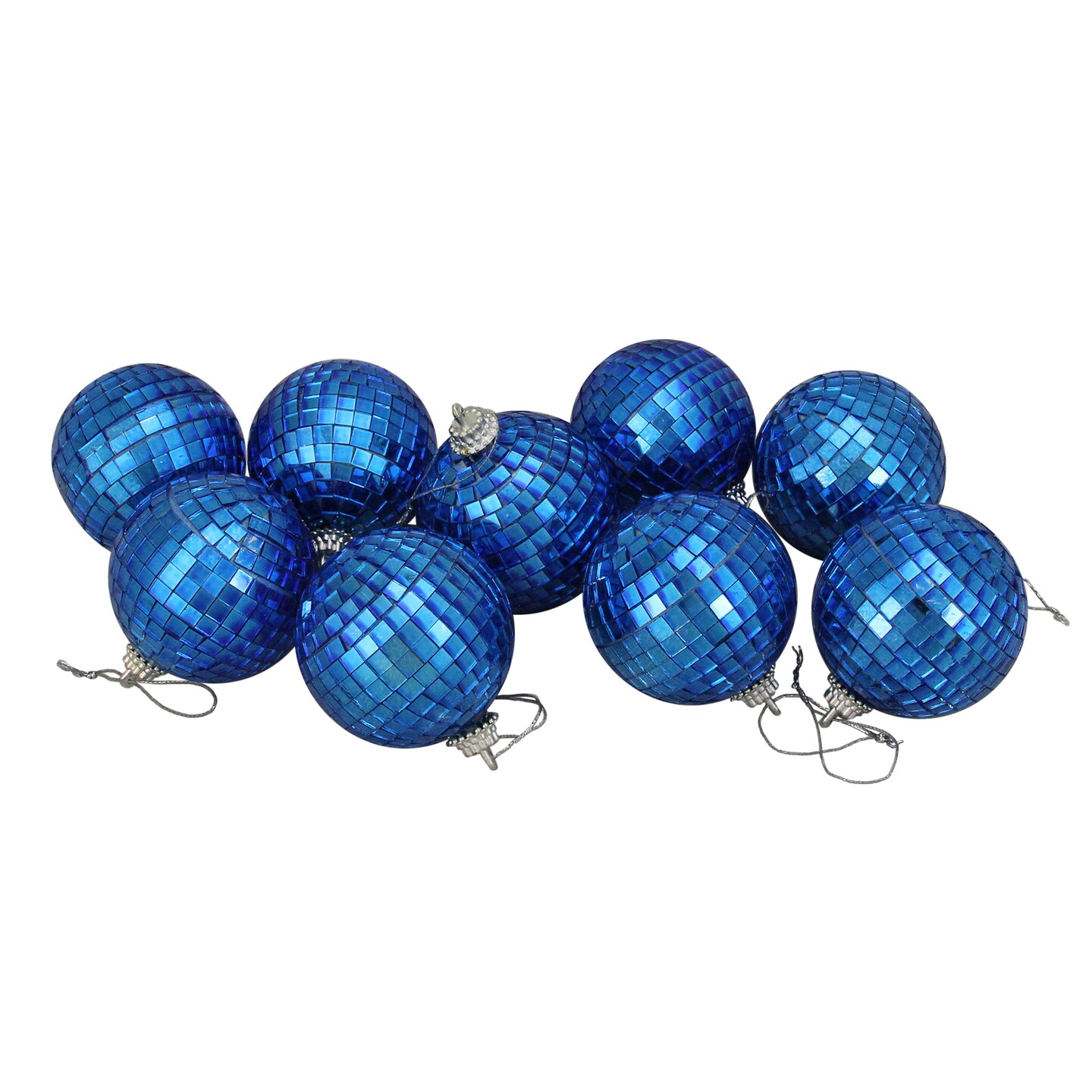 Northlight 9ct Lavish Blue Mirrored Disco Christmas Ball Ornaments 2.5&#x22; (60mm)