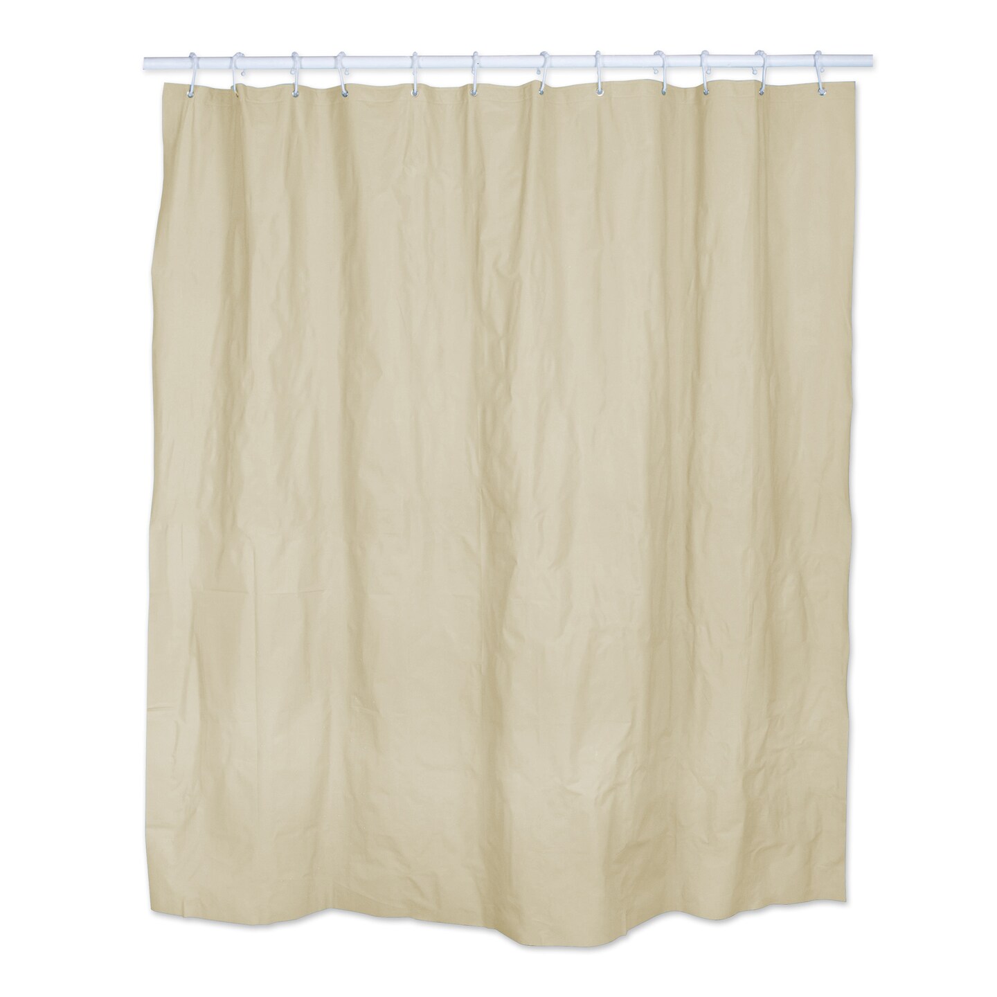 Contemporary Home Living 6&#x27; Solid Beige Rectangular Bathroom Collections and Essentials Shower Curtain