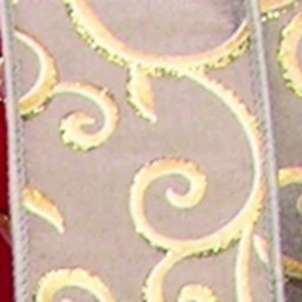 The Ribbon People Gray and Gold Swirl Wired Craft Ribbon 1.5&#x22; x 40 Yards