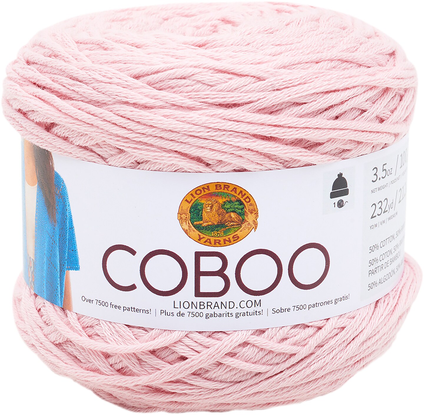 Lion Brand Coboo Yarn-Pink