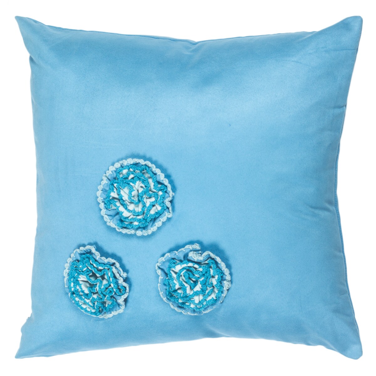 Contemporary Home Living Set of 2 Blue Floral Square Throw Pillows 20
