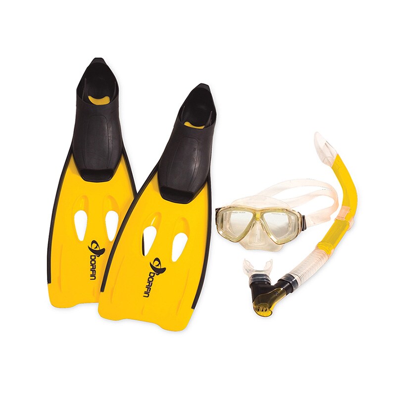 Pool Central 3pc Yellow and Black Pro Swimming Pool Snorkeling Set 18.5&#x22; - Extra Small
