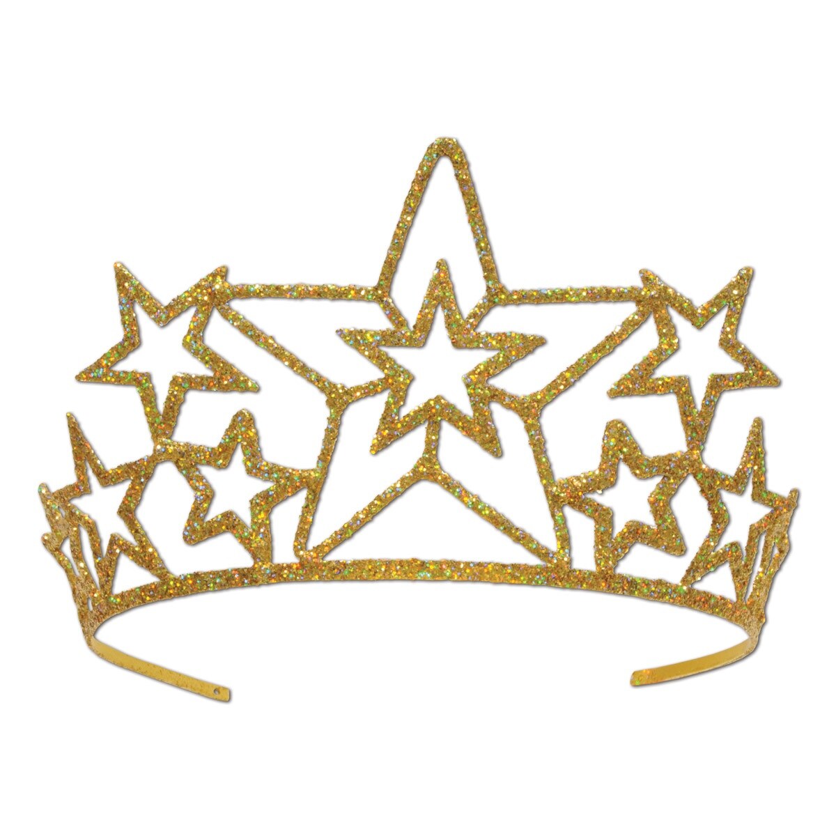Party Central Club Pack of 6 Glittered Star Women Adult Tiara Costume Accessories - One Size