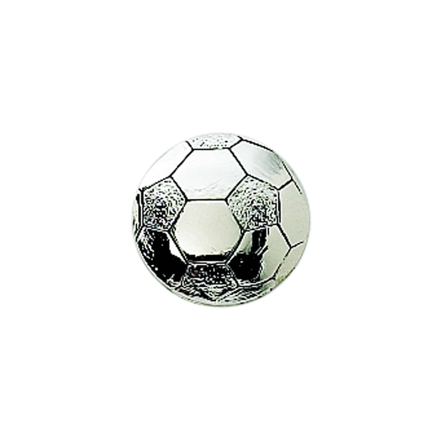 Contemporary Home Living 1&#x22; x 1&#x22; Silver-Plated Peel &#x26; Press Round Soccer Icon