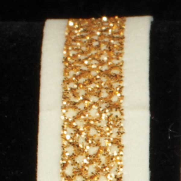 The Ribbon People Gold and Cream White Glitter Wired Craft Ribbon 0.5&#x22; x 60 Yards