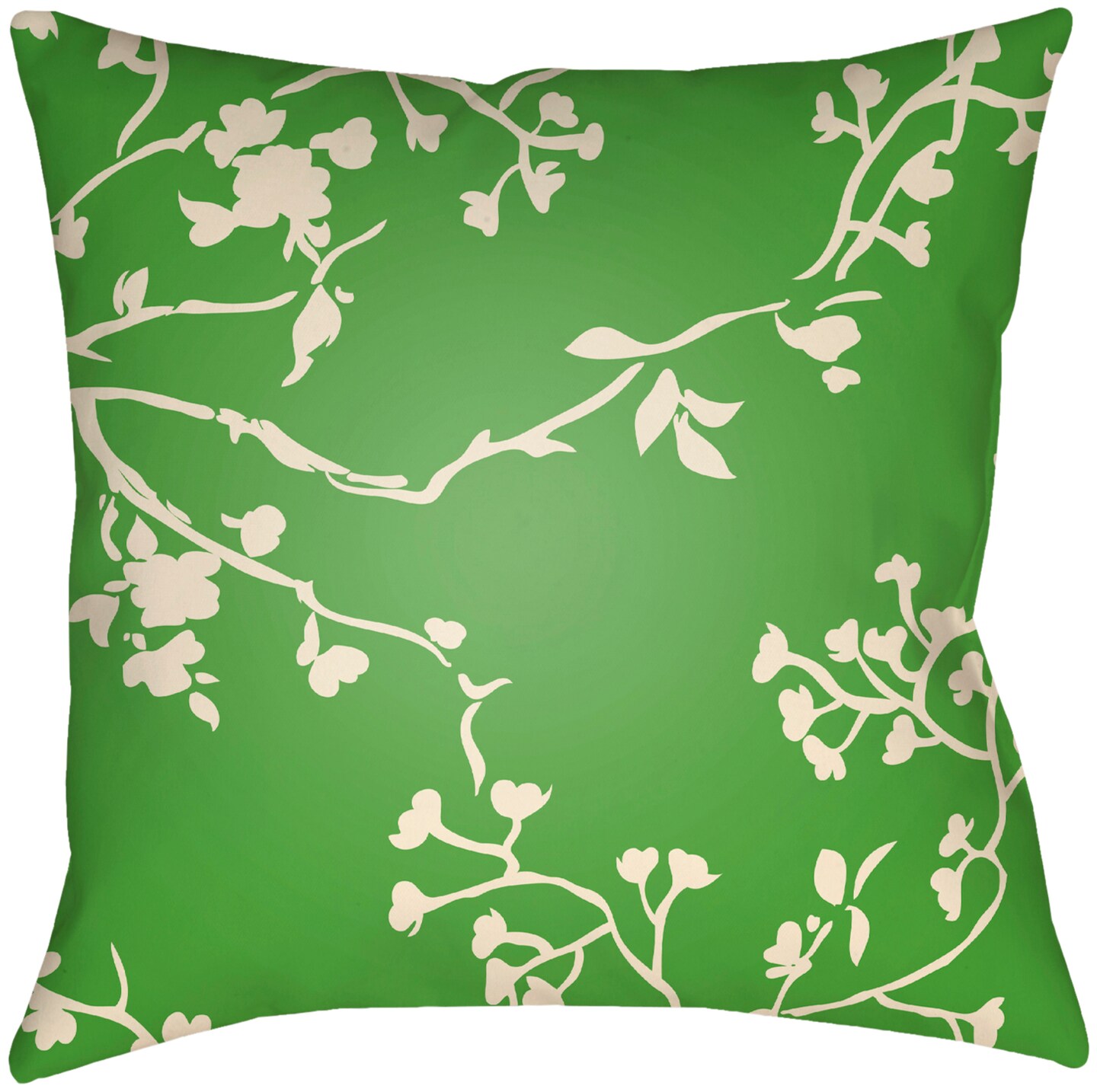Tiwari Home 18" Pear Green and Beige Floral Printed Square Throw Pillow Cover