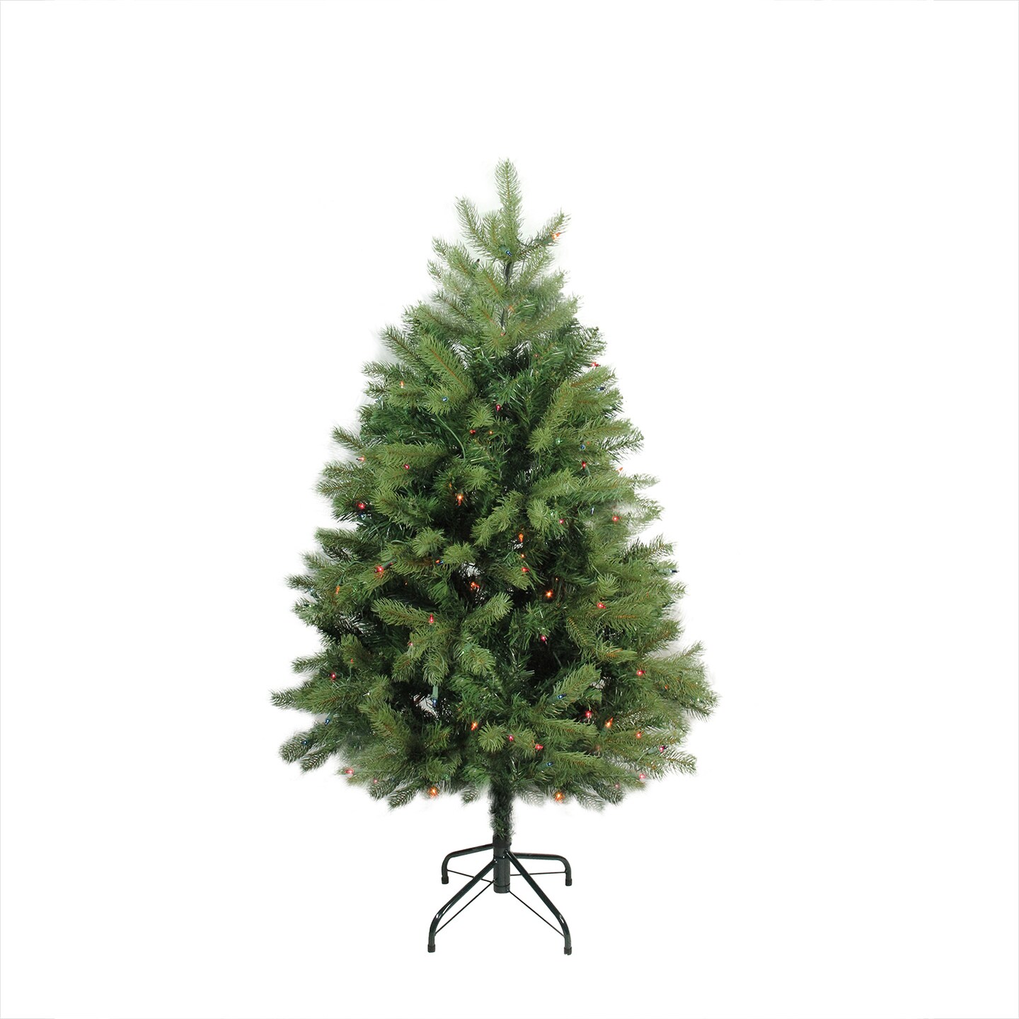 Northlight Real Touch™️ Pre-Lit Full Noble Fir Artificial Christmas Tree - 4' - Multi-Color Lights