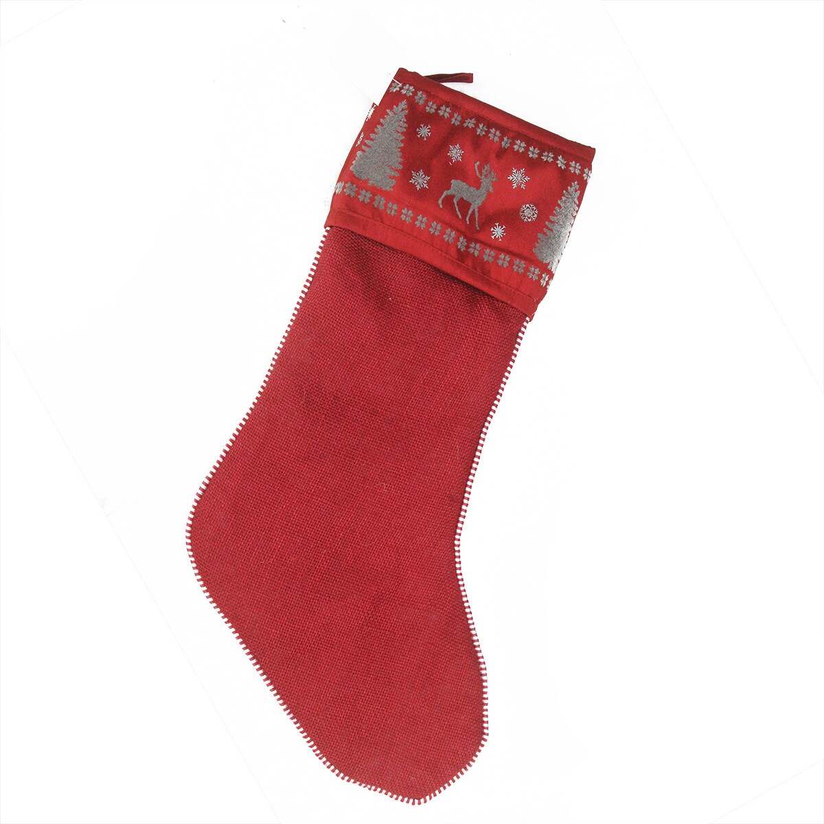 A &#x26; B Floral 20&#x22; Red Alpine Chic Reindeer Christmas Stocking
