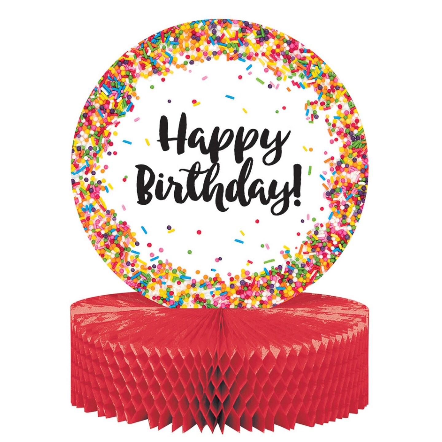 Party Central Pack of 6 Red and Black &#x22;Happy Birthday&#x22; Party Table Centerpieces 12&#x22;