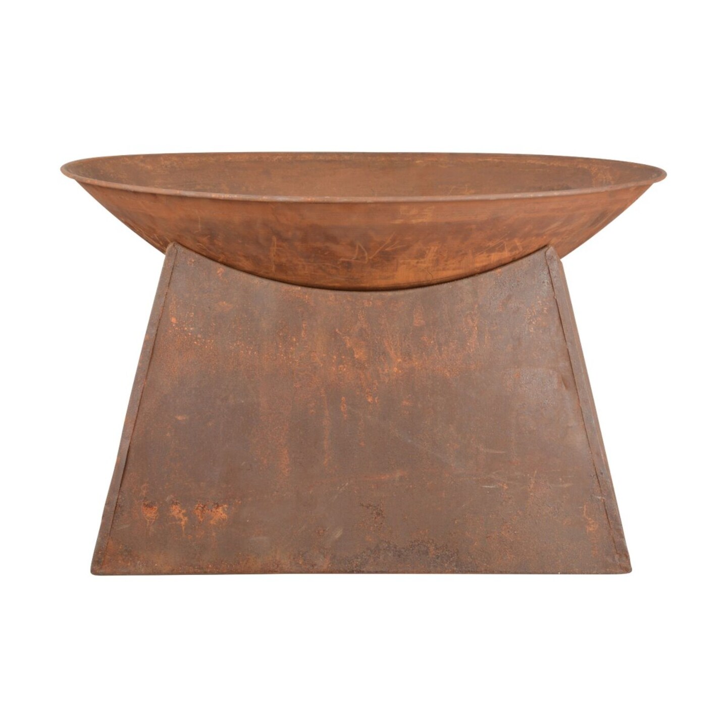 Esschert Design 22&#x22; Brown Solid Rustic Finish Outdoor Patio Garden Fire Bowl with Stand