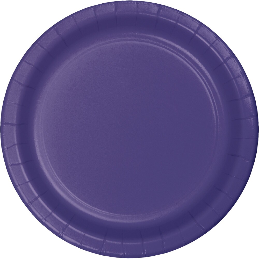 Party Central Disposable Round Dinner Party Paper Plates - 9&#x22; - Purple - Club Pack of 96