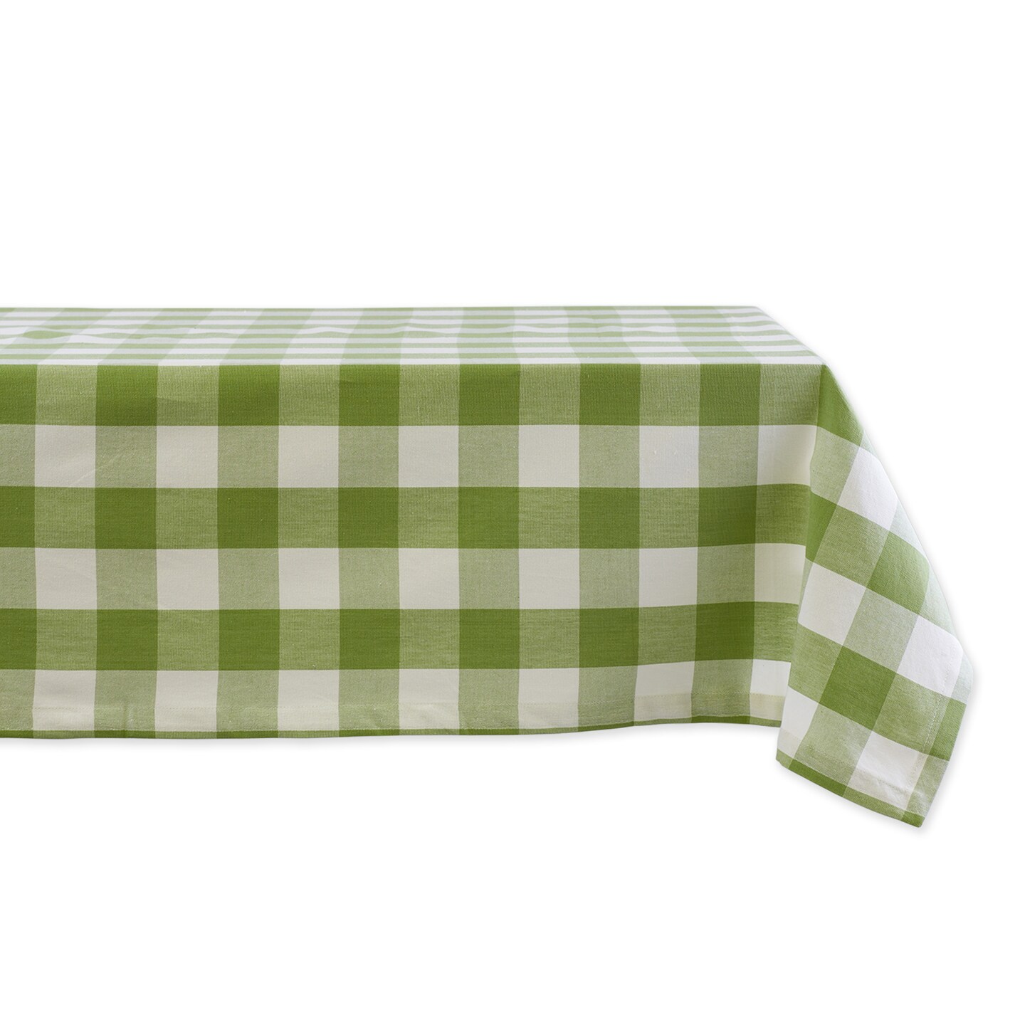 Contemporary Home Living Buffalo Check Rectangular Cotton Tablecloth - 84&#x22; - Antique Green and White