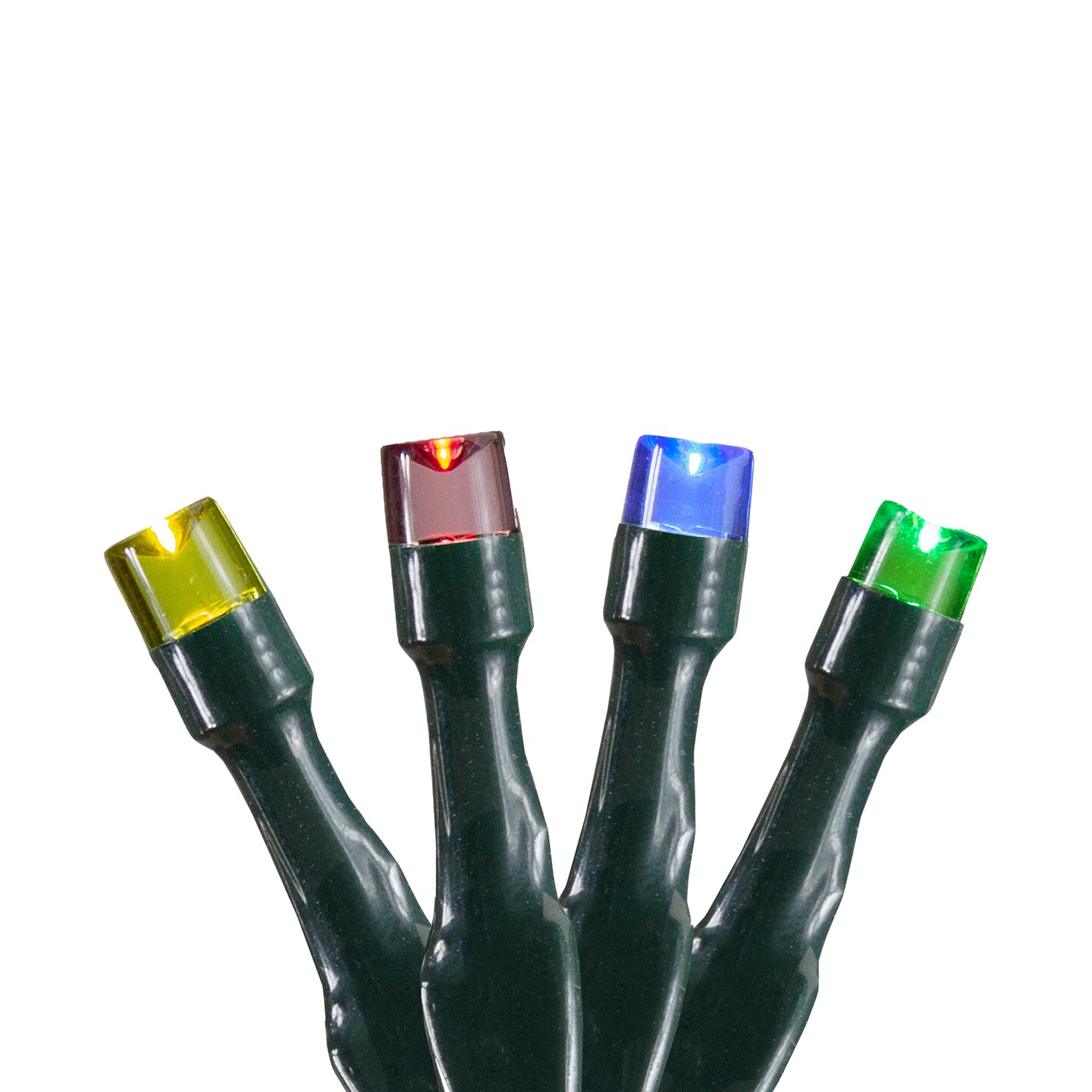 Northlight 10 B/O Multi LED Wide Angle Christmas Lights - 3 ft Green Wire