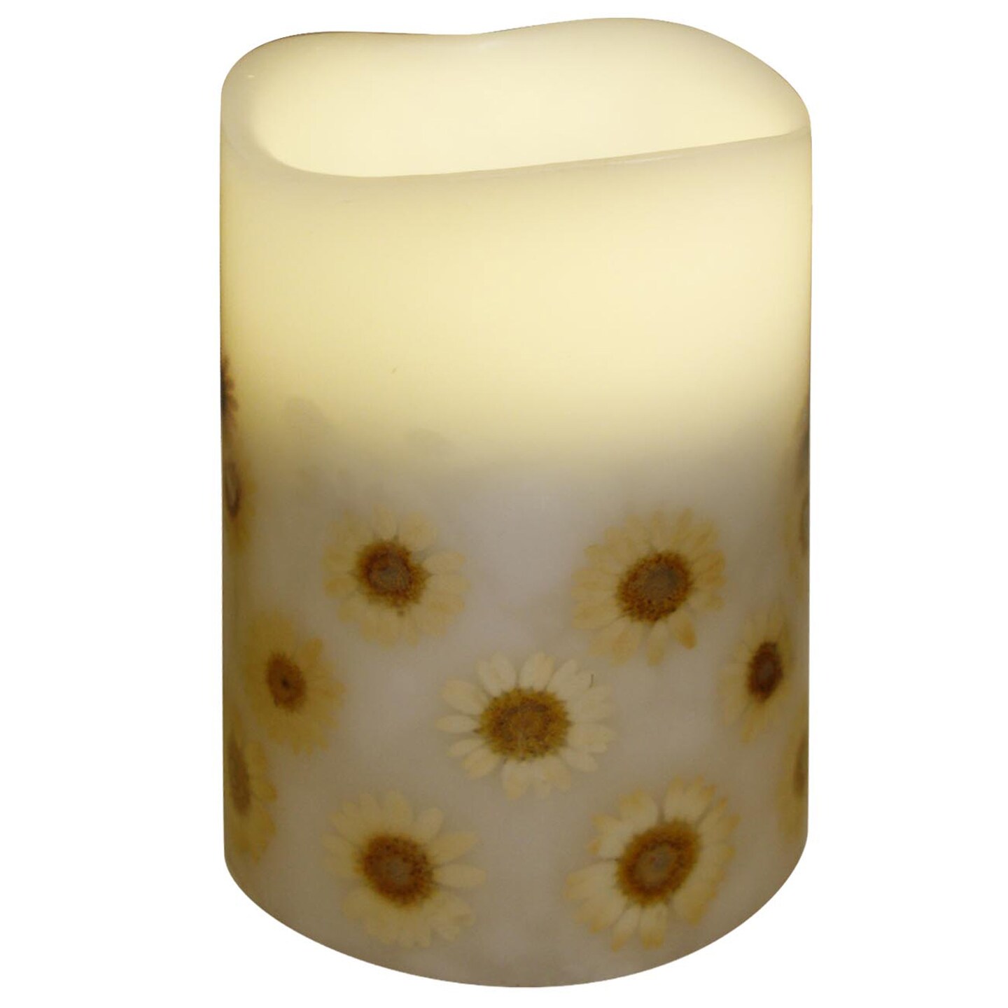 Brite Star Floral Battery Operated Flameless Flickering Wax Pillar Candle - 5.5"