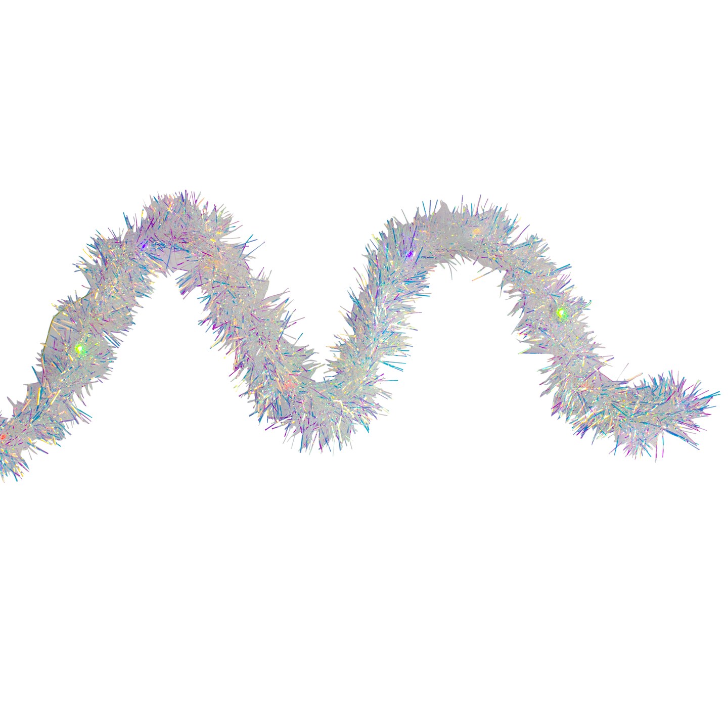 Kurt Adler 9.25' LED Lighted Iridescent Tinsel Christmas Garland, Multi-Color Lights