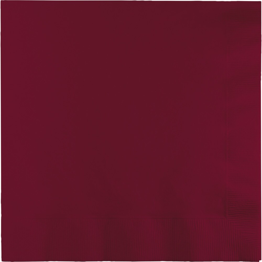 Party Central Club Pack of 600 Burgundy Premium 2-Ply Disposable Lunch Napkins 6.5&#x22;