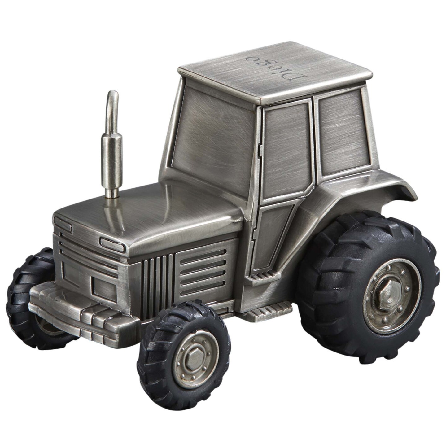 Contemporary Home Living 3.75&#x22; Silver Stainless Steel Tractor Design Coin Bank