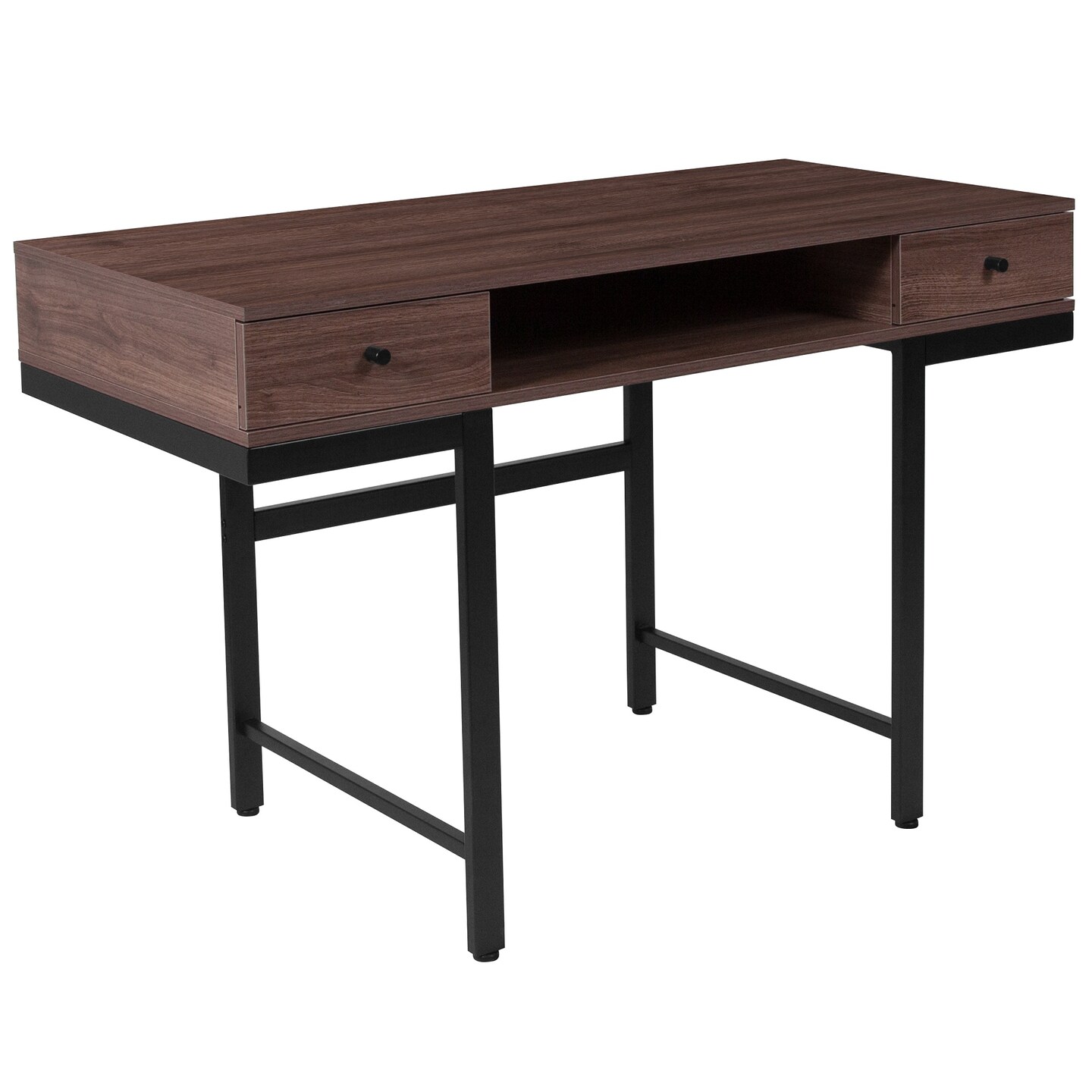 Flash Furniture 30.5" Brown Elegant Bartlett Rectangular Computer Desk with Drawers