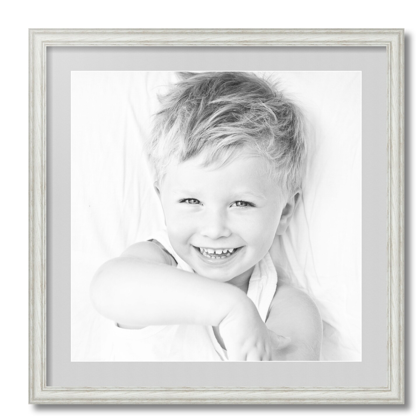 ArtToFrames 24x24" Matted Picture Frame with 20x20" Single Mat Photo Opening Framed in 1.25" White and 2" Mat (FWM-4098-24x24)