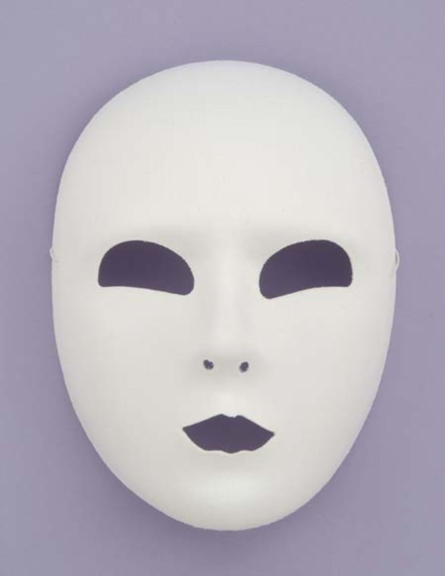 The Costume Center White Full Face Unisex Adult Halloween Mask Costume Accessory - One Size