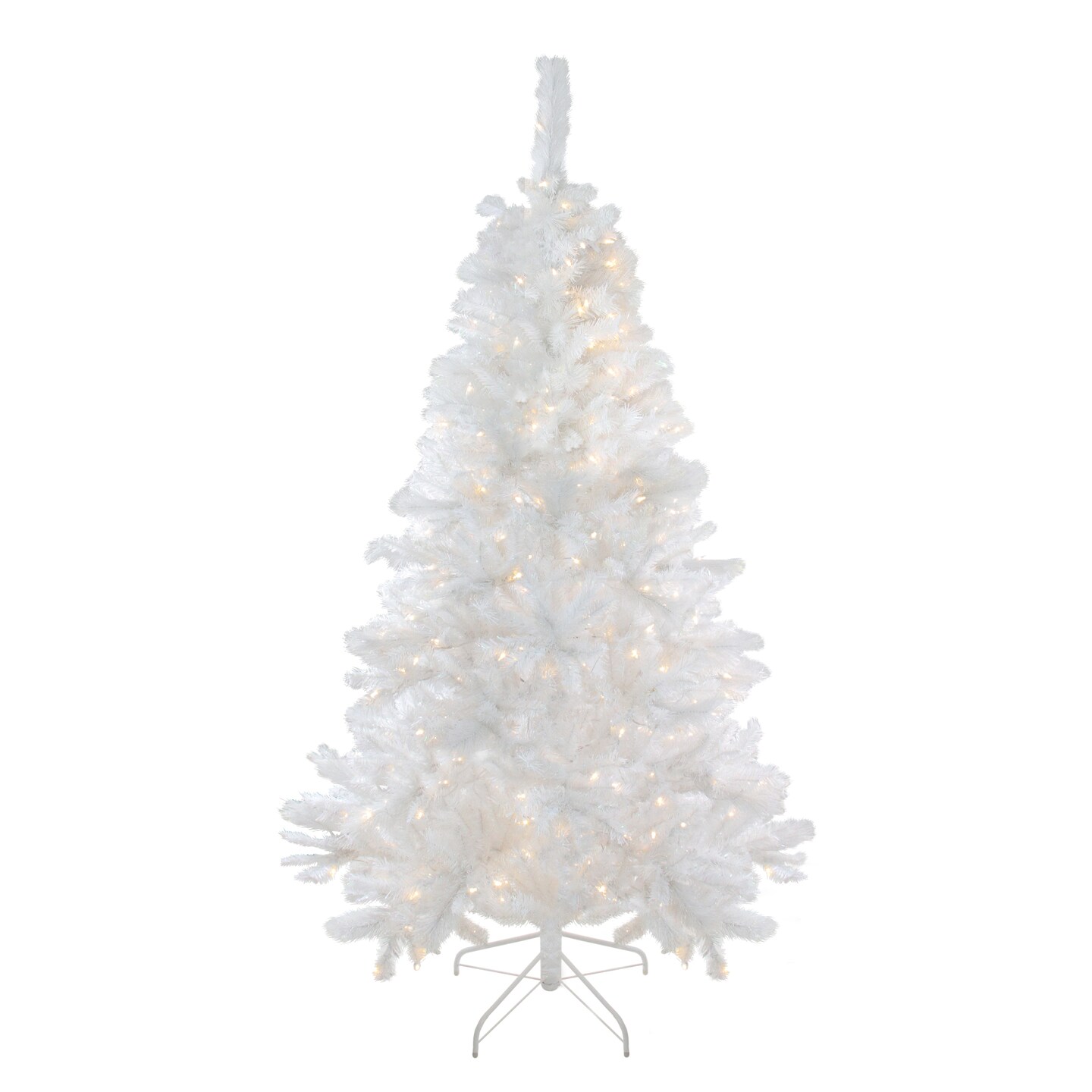Northlight 6.5' Pre-Lit White Medium Iridescent Pine Artificial Christmas Tree - Multi Function LED Lights