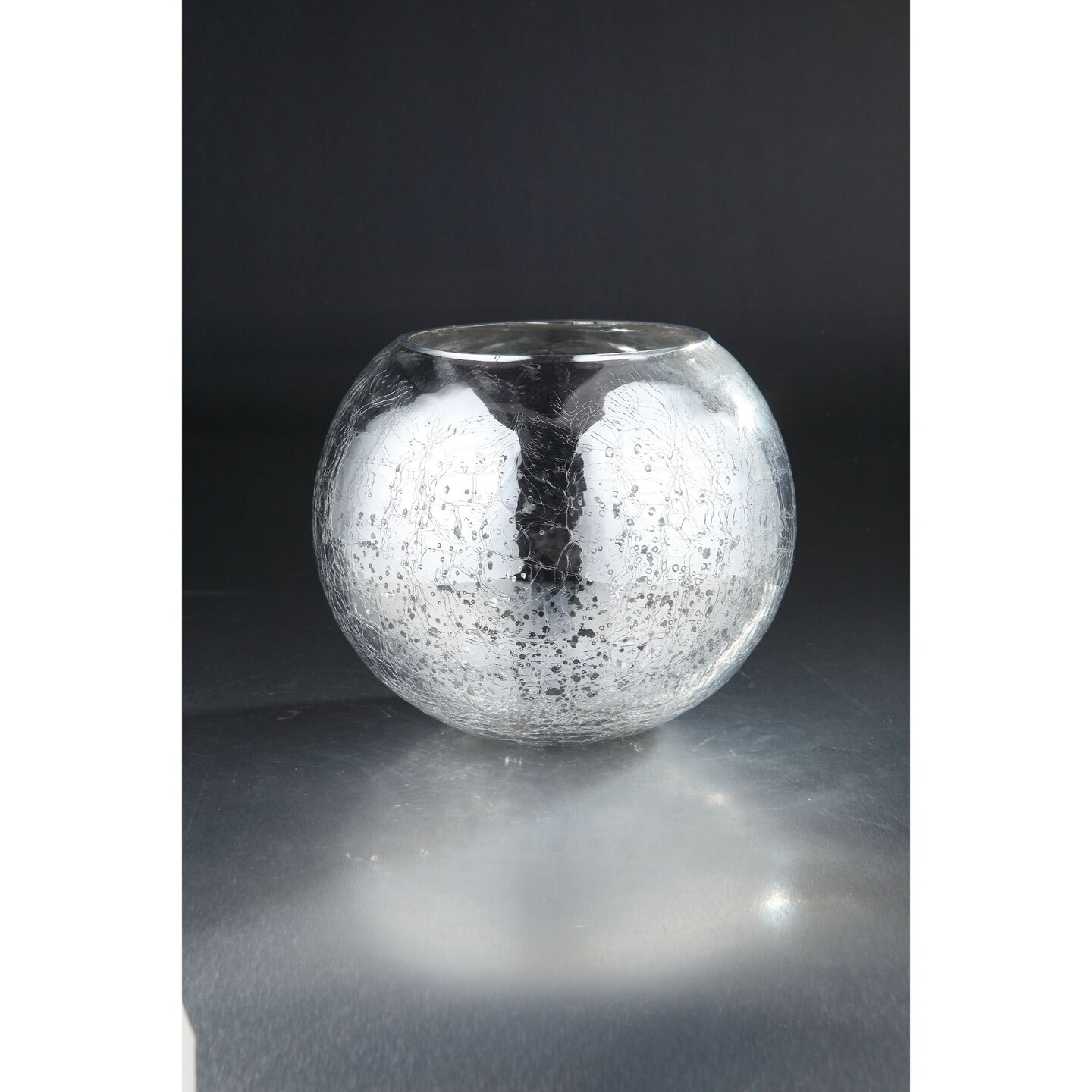 CC Home Furnishings 10" Metallic Silver Bubble Bowl Glass Vase