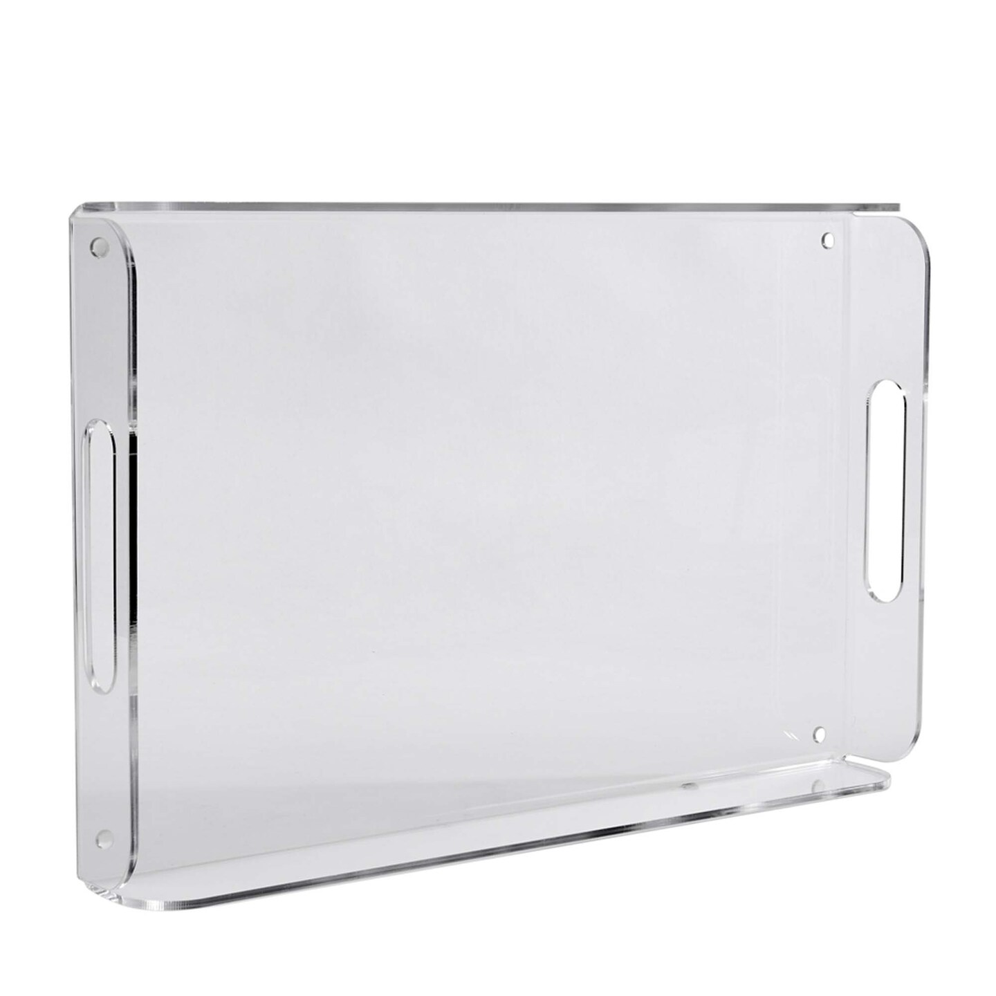 Contemporary Home Living 2" x 16.5" Clear Acrylic Handled Tray