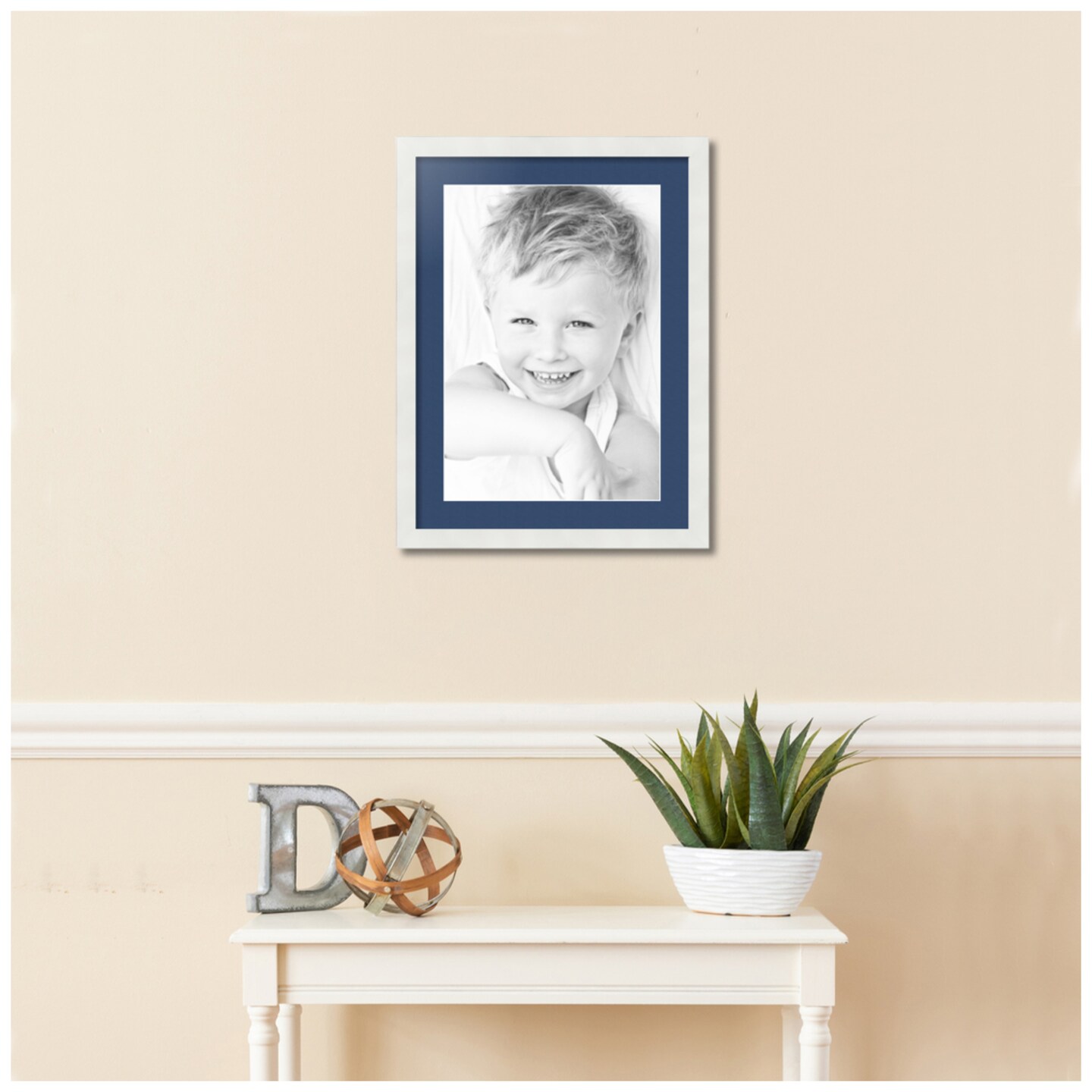 ArtToFrames 17x23" Matted Picture Frame with 13x19" Single Mat Photo Opening Framed in 1.25" White and 2" Mat (FWM-3966-17x23)