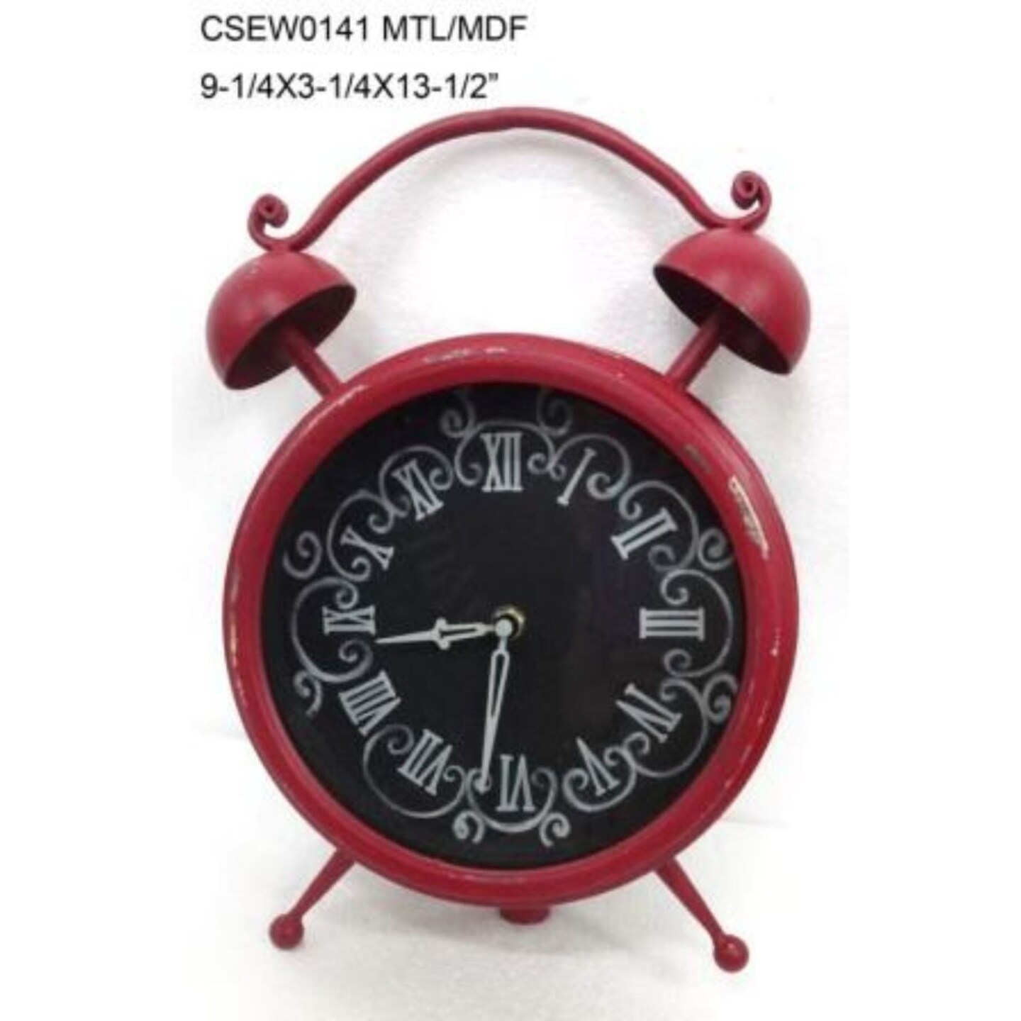 Contemporary Home Living 13.5&#x22; Red and Black Contemporary Table Clocks