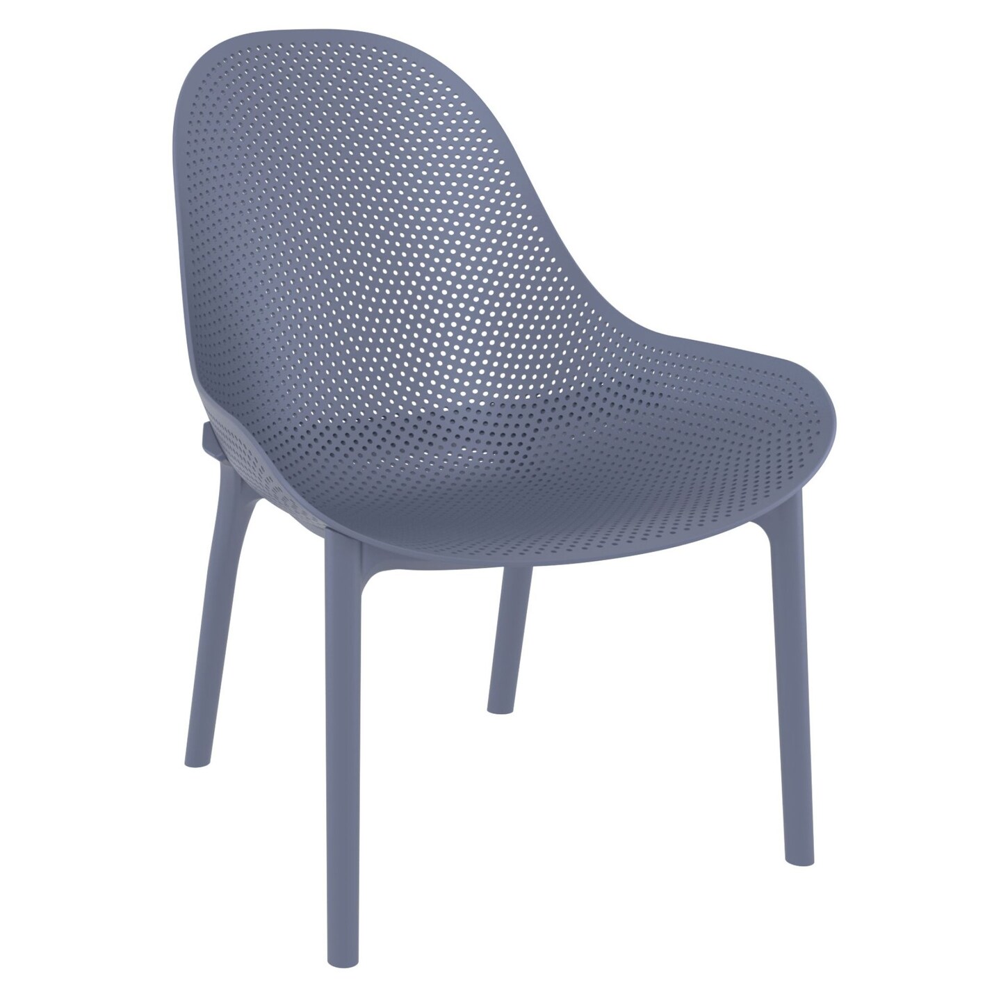 Luxury Commercial Living 32.75&#x22; Dark Gray Solid Patio Lounge Chair