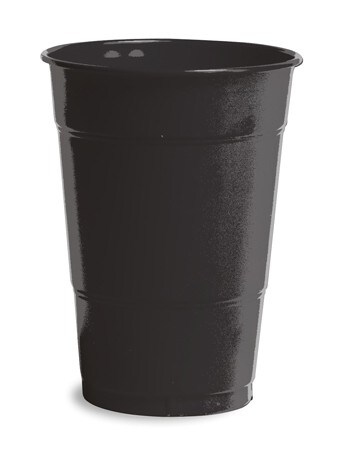 Plastic Cups - Black Round Plastic Party Cups