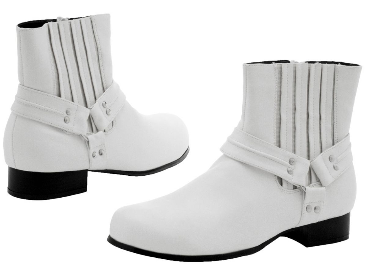 The Costume Center White and Black Rebel Men Adult Halloween Calf Boots Costume Accessory - Size 11