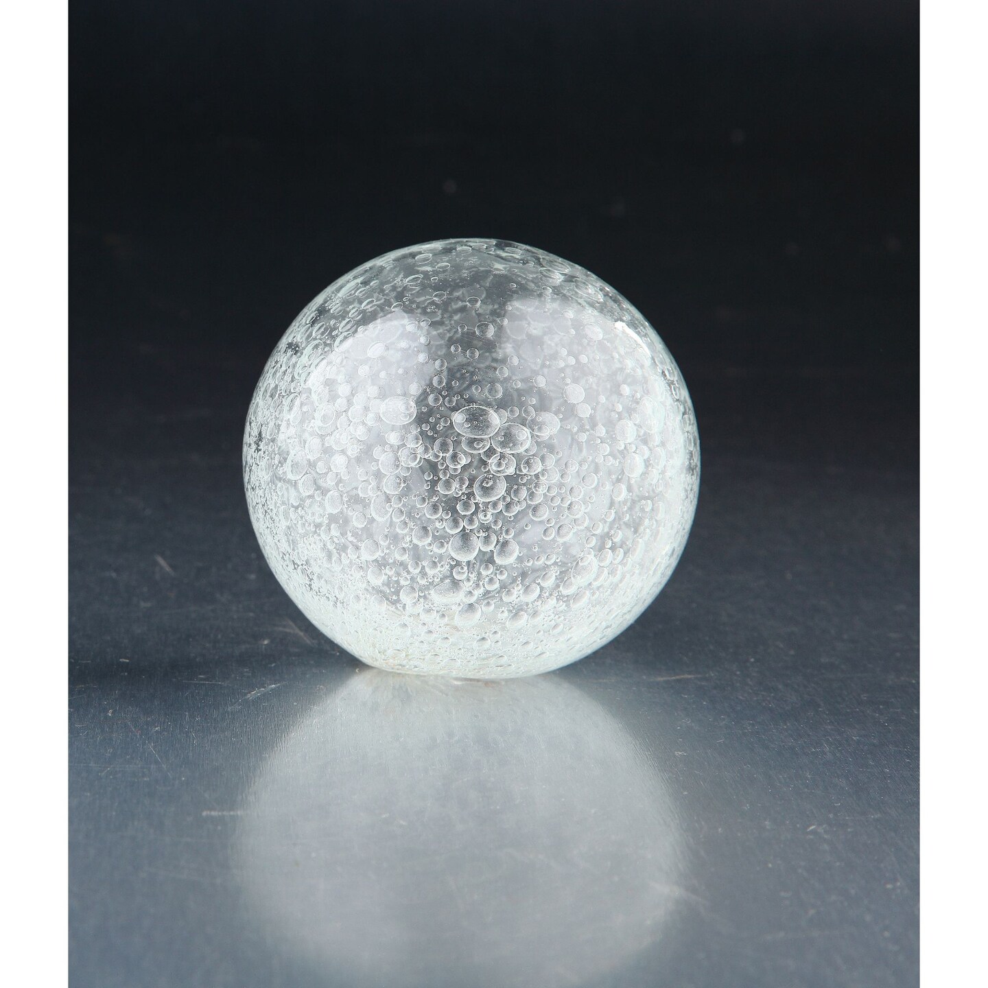 CC Home Furnishings Hand Blown Glass Ball Tabletop Decoration - 4&#x22; - Clear