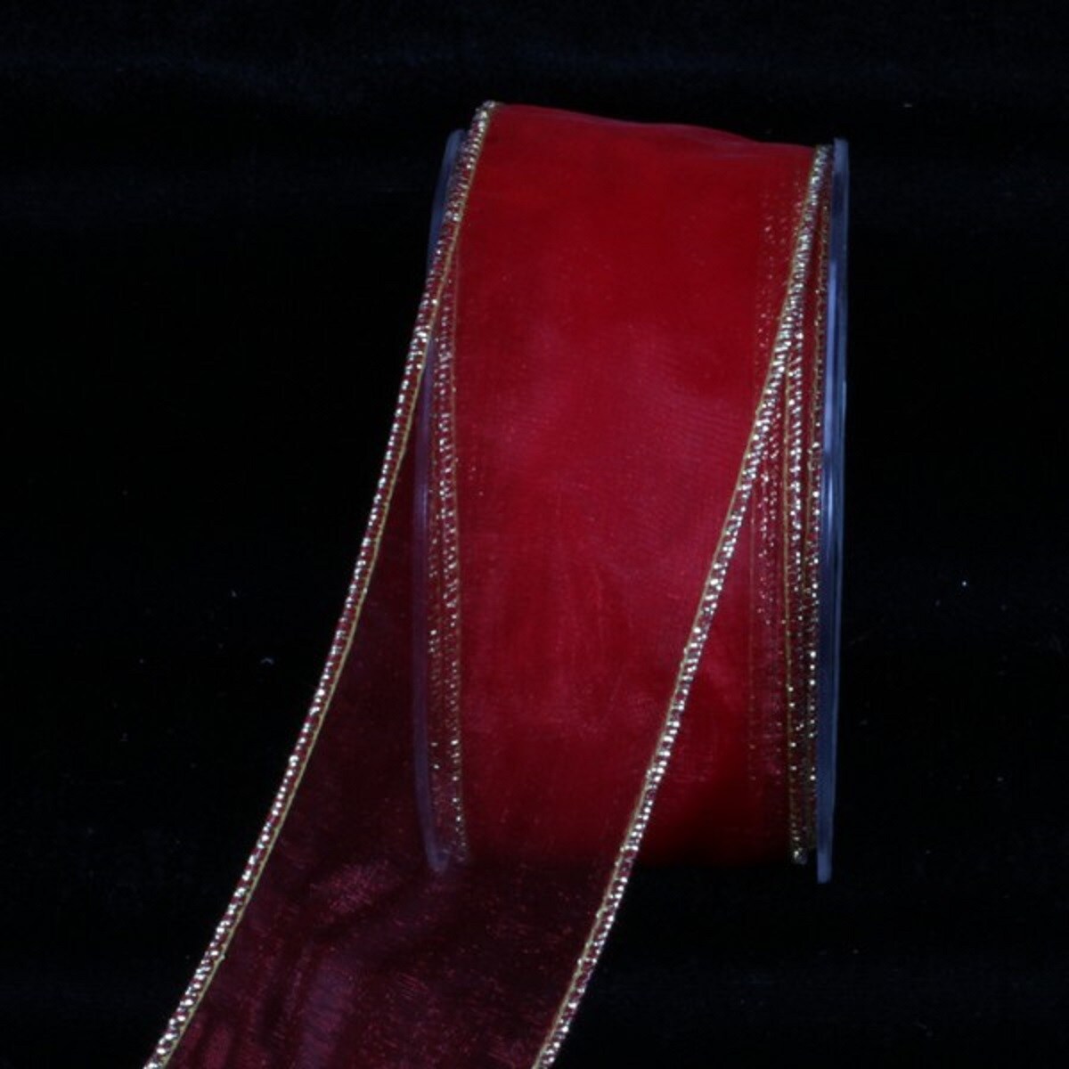 The Ribbon People Ruby Red and Gold Solid Wired Craft Ribbon 2" x 27 Yards